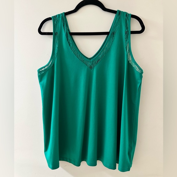 Torrid Teal Lace Accent Tank Top - Picture 1 of 4